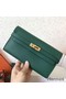 Hermes Kelly Classic Long Wallet In Malachite Epsom Leather Replica