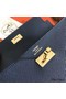 Hermes Kelly Classic Long Wallet In Navy Epsom Leather Replica