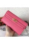 Hermes Kelly Classic Long Wallet In Pink Epsom Leather Replica