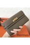 Hermes Kelly Classic Long Wallet In Taupe Epsom Leather Replica