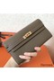 Hermes Kelly Classic Long Wallet In Taupe Epsom Leather Replica