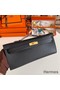 Hermes Kelly Cut Handmade Bag in Black Epsom Calfskin Replica