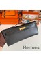 Hermes Kelly Cut Handmade Bag in Black Swift Leather Replica