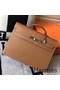 Hermes Kelly Depeche 38 Briefcase In Brown Calfskin Replica