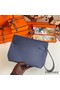Hermes Kelly Depeches 25 Pouch in Blue Saphir Epsom Calfskin Replica
