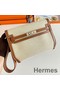 Hermes Kelly Depeches 25 Pouch in Ecru Toile Replica