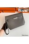Hermes Kelly Depeches 25 Pouch in Etain Epsom Calfskin Replica