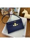 Hermes Kelly Elan Handmade Bag In Blue Saphir Chevre Mysore Leather Replica