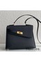 Hermes Kelly En Desordre 20 Handmade Bag In Black Epsom Calfskin Replica