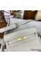 Hermes Kelly Messenger Bag in Craie Clemence Leather Replica