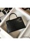 Hermes Kelly Mini II Bag In Black Embossed Crocodile Leather Replica