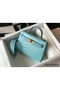 Hermes Kelly Mini II Bag In Blue Atoll Embossed Crocodile Leather Replica