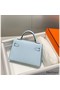 Hermes Kelly Mini II Bag In Blue Brume Epsom Leather PHW Replica