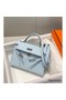 Hermes Kelly Mini II Bag In Blue Brume Epsom Leather PHW Replica