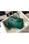 Hermes Kelly Mini II Bag In Green Embossed Crocodile Leather Replica