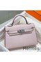 Hermes Kelly Mini II Bag In Mauve Pale Epsom Leather PHW Replica