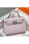 Hermes Kelly Mini II Bag In Mauve Pale Epsom Leather PHW Replica