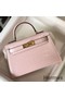 Hermes Kelly Mini II Bag In Rose Dragee Embossed Crocodile Leather Replica