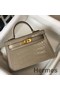 Hermes Kelly Mini II Bag In Taupe Embossed Crocodile Leather Replica