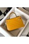 Hermes Kelly Mini II Bag In Yellow Embossed Crocodile Leather Replica