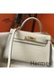 Hermes Kelly Mini II Handmade Bag In Beton Crocodile Embossed Leather Replica