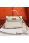 Hermes Kelly Mini II Handmade Bag In Beton Epsom Leather Replica