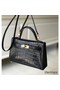 Hermes Kelly Mini II Handmade Bag In Black Crocodile Embossed Leather Replica