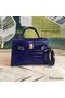 Hermes Kelly Mini II Handmade Bag In Blue Alligator Crocodile Replica