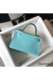 Hermes Kelly Mini II Handmade Bag In Blue Atoll Crocodile Embossed Leather Replica