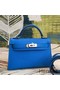 Hermes Kelly Mini II Handmade Bag In Blue Chevre Leather Replica