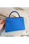 Hermes Kelly Mini II Handmade Bag In Blue Chevre Leather Replica