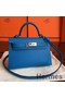 Hermes Kelly Mini II Handmade Bag In Blue Izmir Epsom Leather Replica
