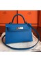 Hermes Kelly Mini II Handmade Bag In Blue Izmir Epsom Leather Replica