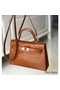 Hermes Kelly Mini II Handmade Bag In Brown Crocodile Embossed Leather Replica