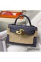 Hermes Kelly Mini II Handmade Bag In Gris Agate Ostrich Leather Replica