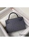 Hermes Kelly Mini II Handmade Bag In Gris Agate Ostrich Leather Replica