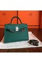 Hermes Kelly Mini II Handmade Bag In Malachite Epsom Leather Replica