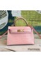 Hermes Kelly Mini II Handmade Bag In Nude Alligator Crocodile Replica