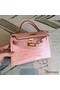 Hermes Kelly Mini II Handmade Bag In Nude Alligator Crocodile Replica