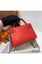 Hermes Kelly Mini II Handmade Bag In Red Ostrich Leather Replica