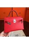 Hermes Kelly Mini II Handmade Bag In Red Swift Calfskin Replica