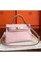Hermes Kelly Mini II Handmade Bag In Rose Dragee Swift Calfskin Replica