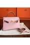Hermes Kelly Mini II Handmade Bag In Rose Dragee Swift Calfskin Replica