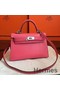 Hermes Kelly Mini II Handmade Bag In Rose Lipstick Chevre Leather Replica
