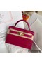 Hermes Kelly Mini II Handmade Bag In Rose Red Alligator Crocodile Replica