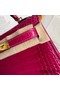Hermes Kelly Mini II Handmade Bag In Rose Red Alligator Crocodile Replica