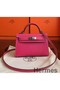 Hermes Kelly Mini II Handmade Bag In Rose Tyrien Epsom Leather Replica