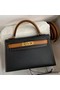 Hermes Kelly Mini II Sellier Bicolor Handmade Bag in Black and Gold Epsom Calfskin Replica