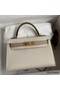 Hermes Kelly Mini II Sellier Bicolor Handmade Bag in Craie and Trench Epsom Calfskin Replica