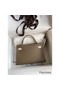 Hermes Kelly Mini II Sellier Bicolor Handmade Bag in Taupe and Craie Epsom Calfskin Replica